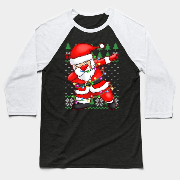 Ugly Sweater - T-Shirt Christmas Squad Dabbing Santa Claus Baseball T-Shirt by Origami Fashion